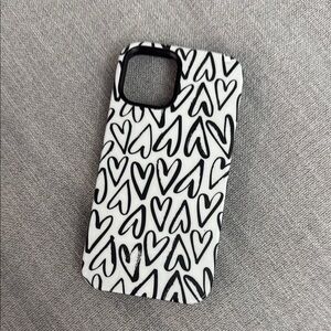 Stylish Black and White Heart Pattern Phone Case